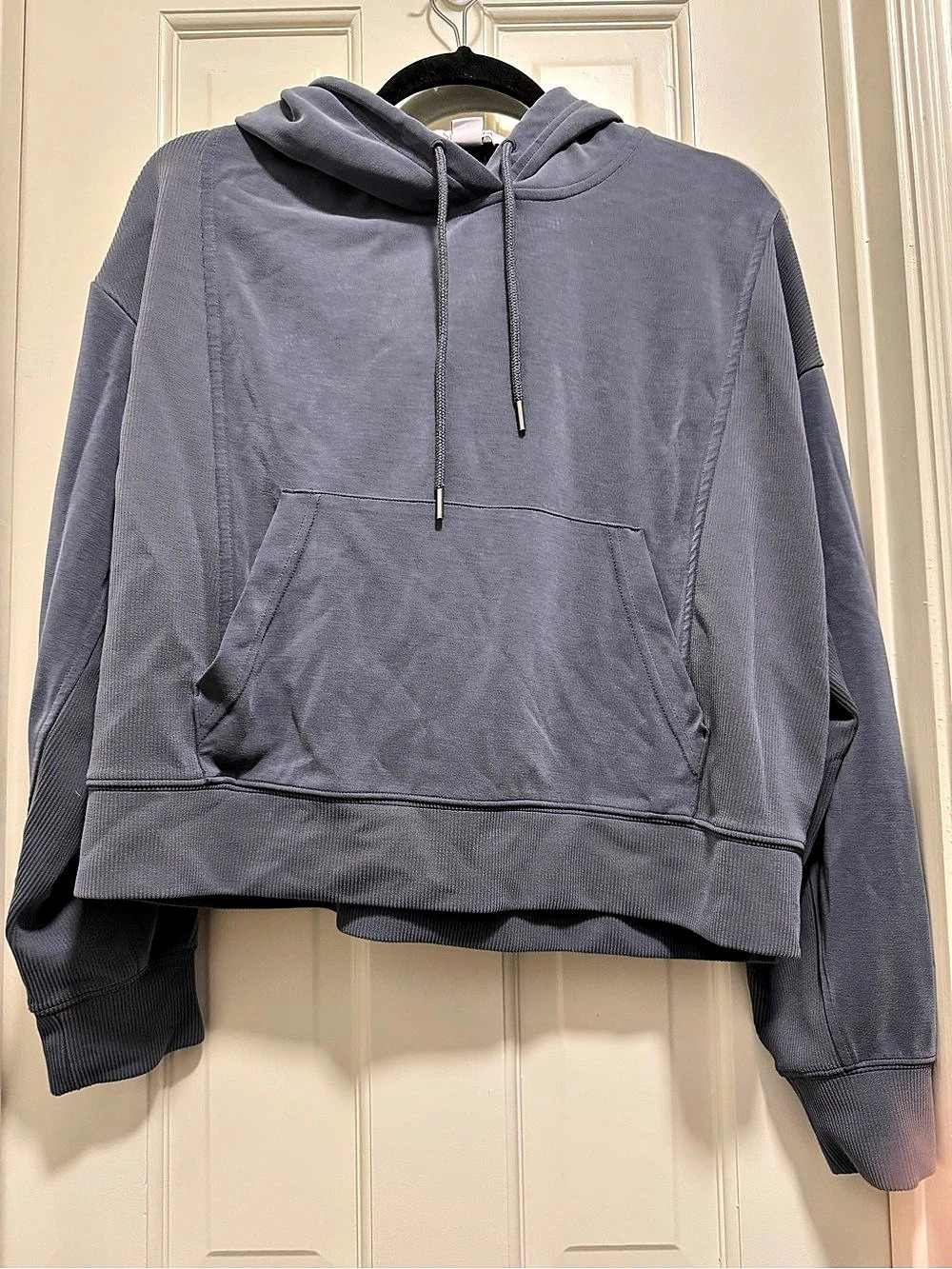 Athleta Coaster Crop Hoodie Blue Size Large